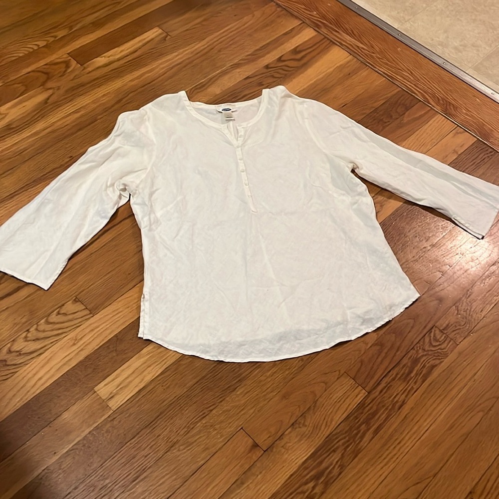 Old Navy White Linen Top